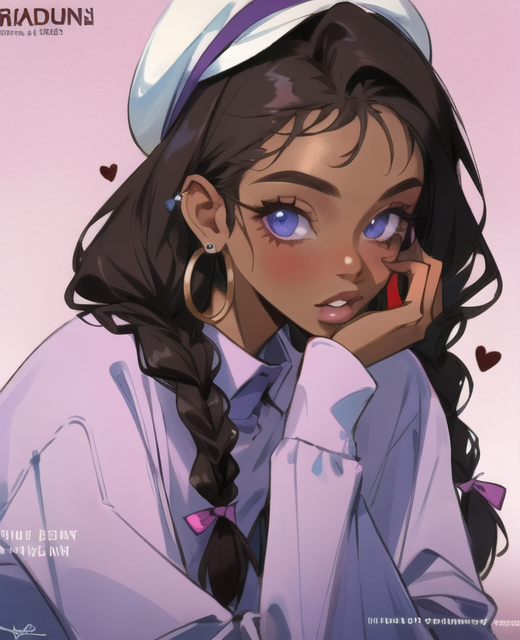 00018-4069756274-,1girl, solo, brown hair, sunglasses, earrings, hat, jewelry, tinted eyewear, twin braids, hoop earrings, braid, long sleeves, p.png